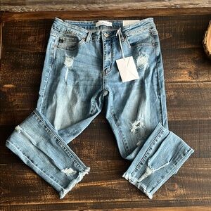 KanCan Light Blue Distressed Boyfriend Jeans
